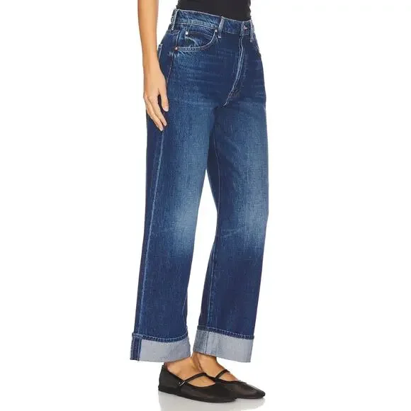 MOTHER Lil Spitfire Nerdy Cuff Jeans 26 Did You Bring Me Anything High Rise USA